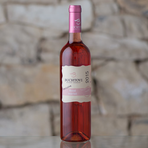 Merlot rosé Exclusive pozdní sběr 2015, Vinařství Buchtovi, Velké Pavlovice 0,75l